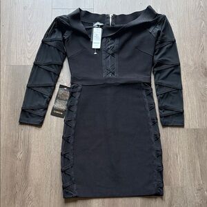 Bebe Elegant Black Long Sleeve Dress